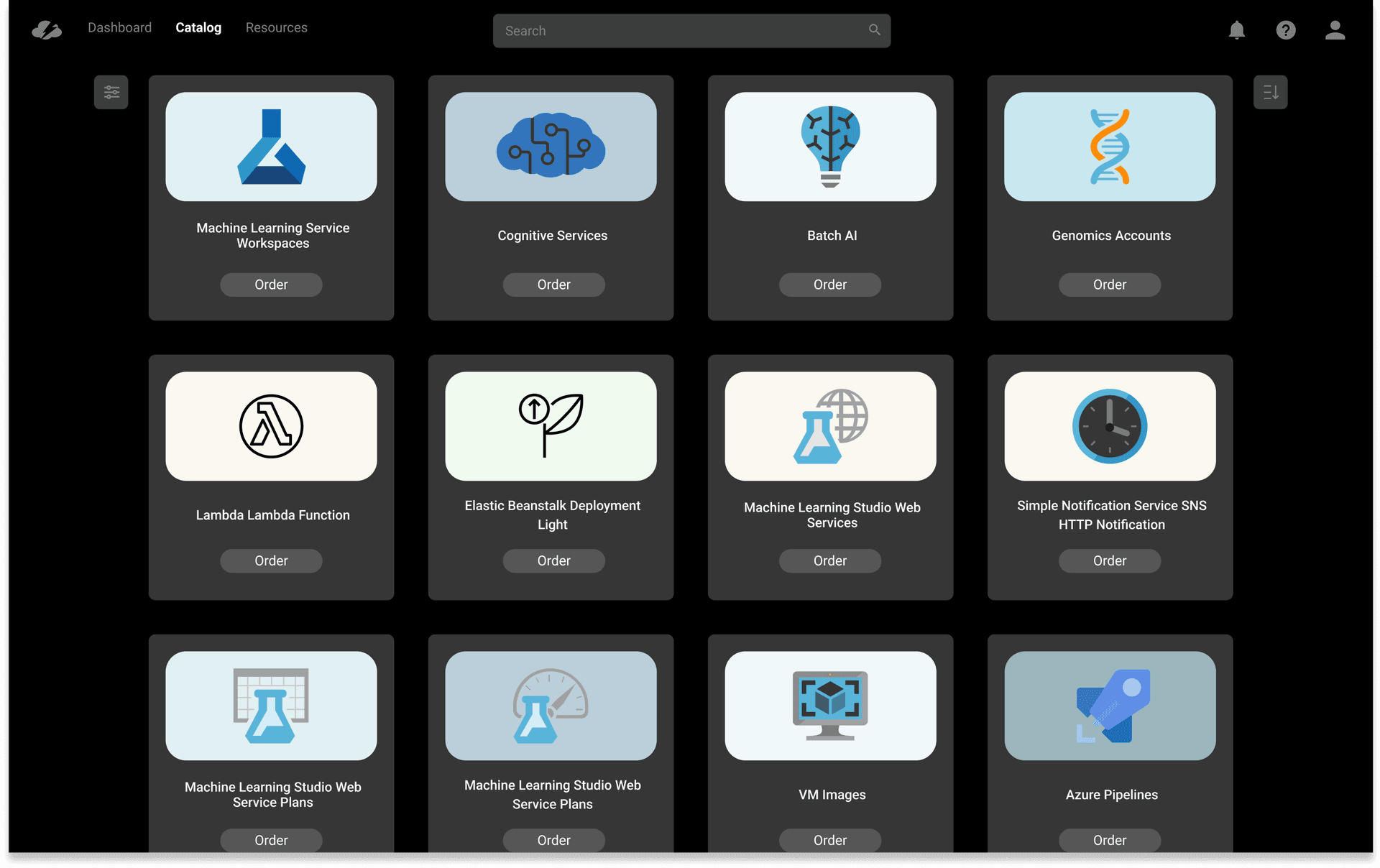 CMP blueprint/service listing view — final design