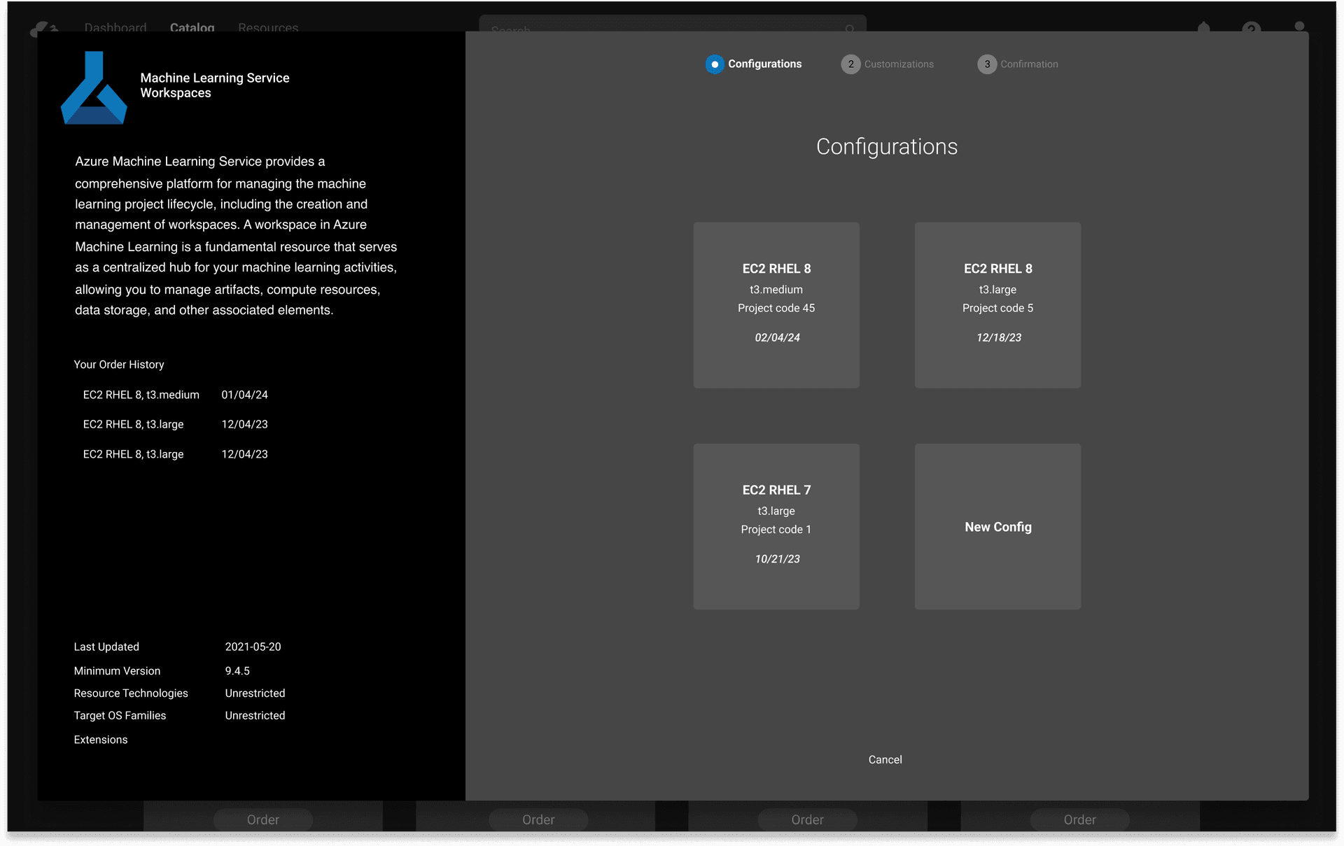 CMP reorder configuration screen — final design