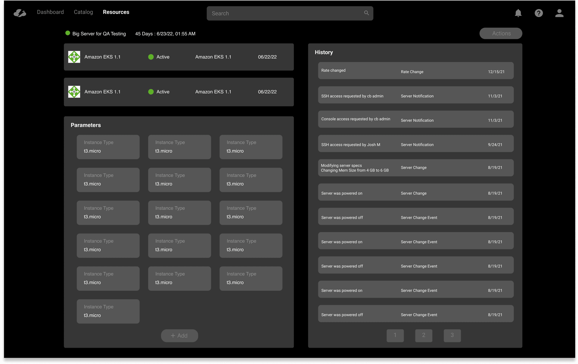 CMP resource management panel view — final design