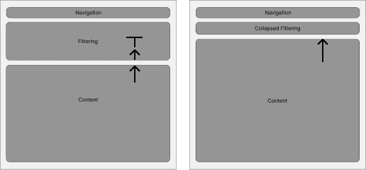 Sketches — collapsible filter layout explorations