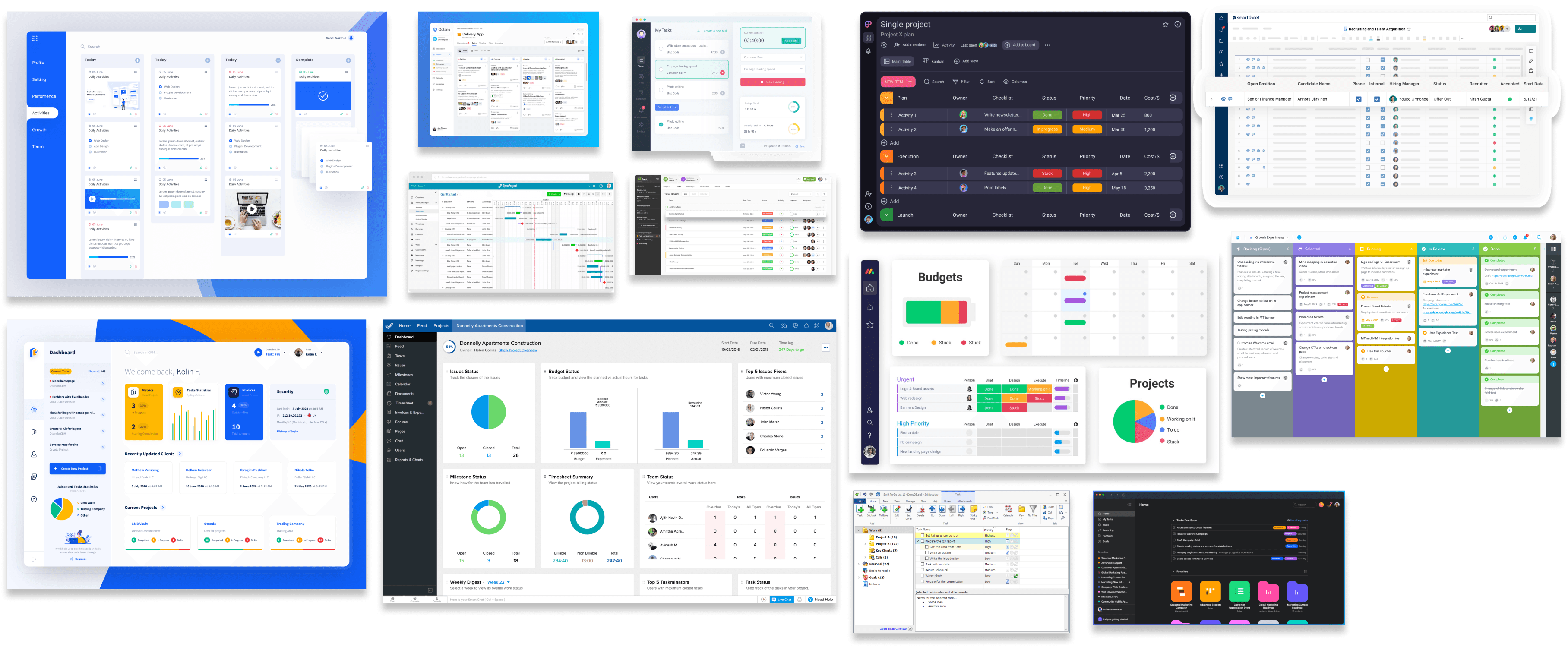 Inspiration — productivity and project management app patterns